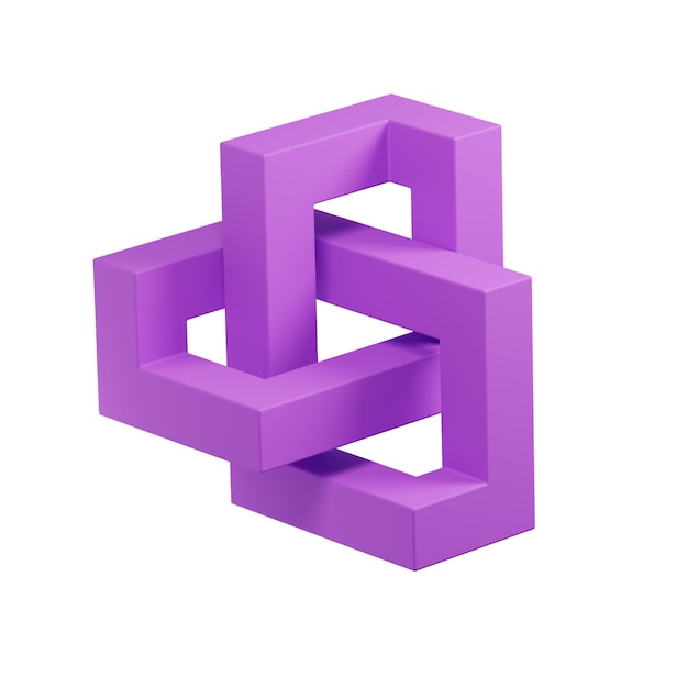 Ilusión de espacio de cabeza Abstracto Icono 3D en forma