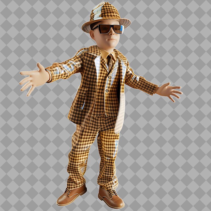 PSD ilusionista infantil con forma engañosa ilusión de creación mente aislada renderización de personajes de alta calidad