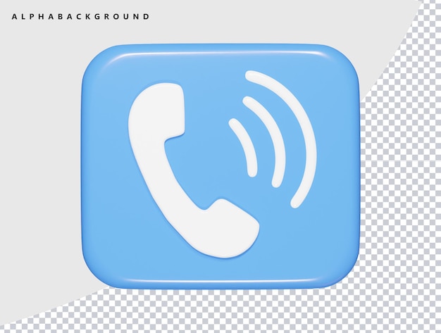 Ilustra??o 3D do ?cone do telefone