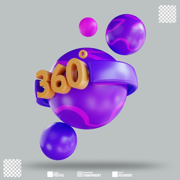 Ilustração 3d 360 graus 3