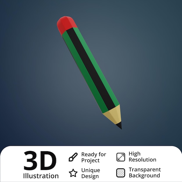 Ilustração 3d a lápis