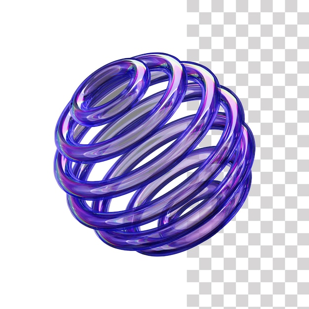 PSD ilustração 3d abstract squigly globe