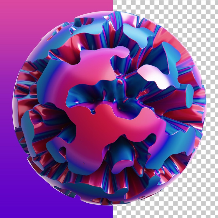 PSD ilustração 3d abstrata de vírus