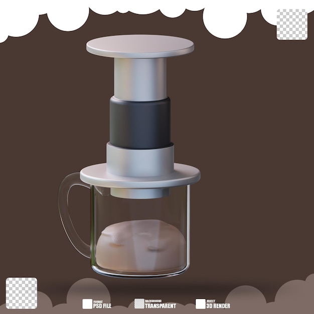 PSD ilustração 3d aeropress 2