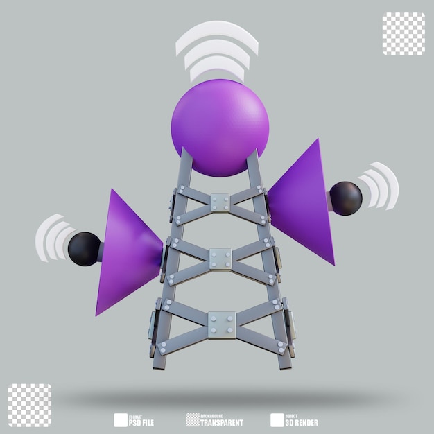 PSD ilustração 3d antena 2