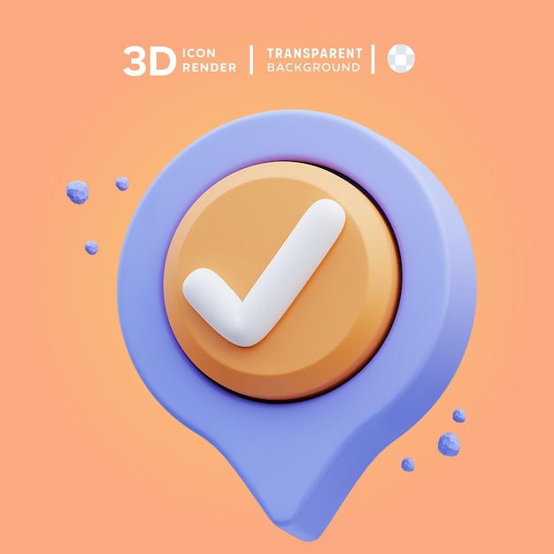 PSD ilustração 3d aprovada pelo pin psd