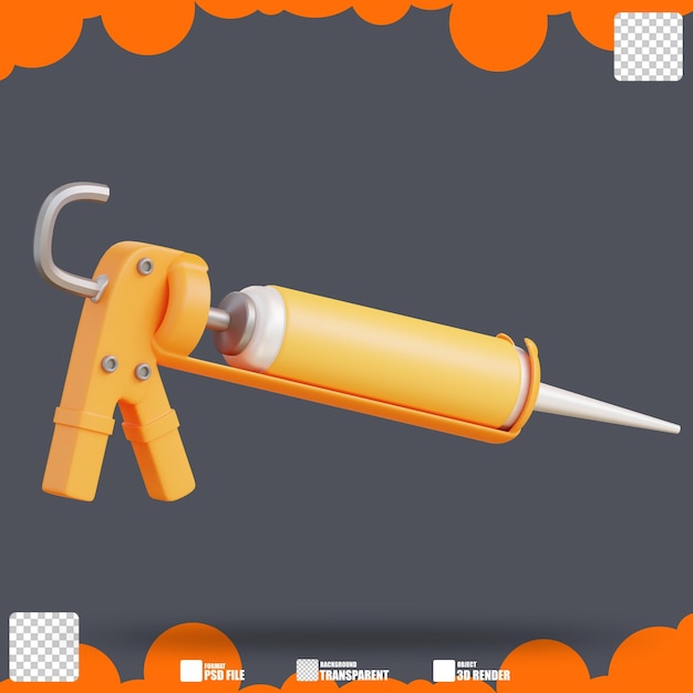 ilustração 3d arma de calafetar 3
