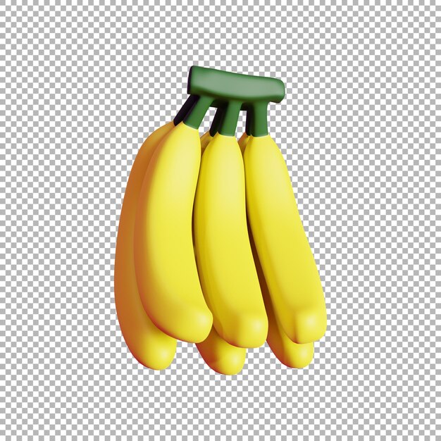 PSD ilustração 3d banana fruit