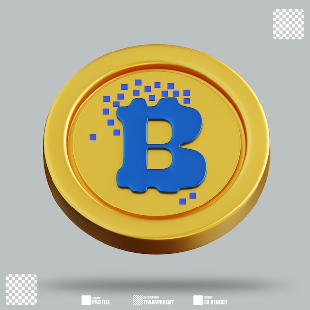 PSD ilustração 3d bitcoin 2