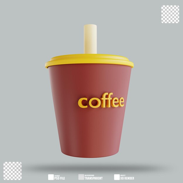 Ilustração 3d café