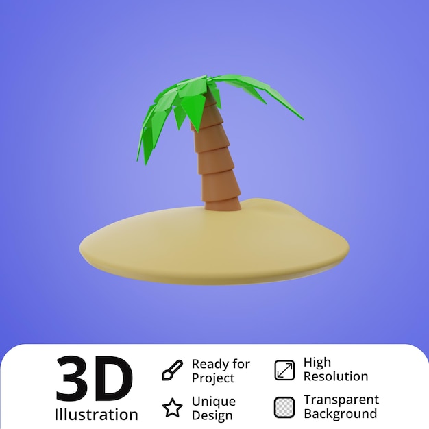 Ilustração 3d coconut tree