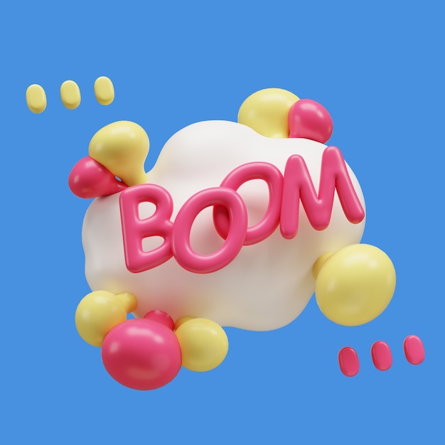 Ilustração 3D com setas, bolhas e sinais