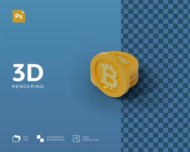 Ilustração 3d criptomoeda