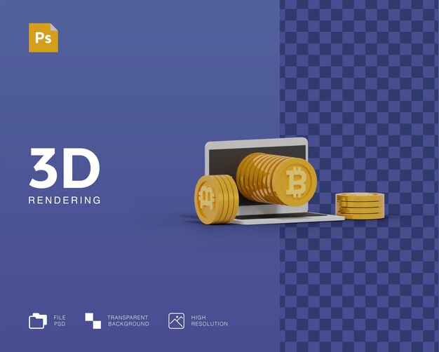 Ilustração 3D criptomoeda