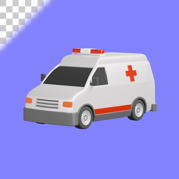 Ilustração 3D da ambulância