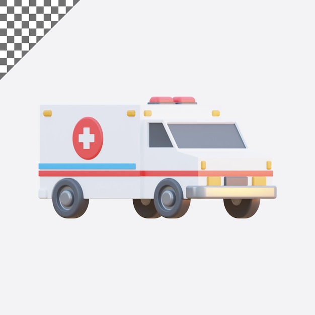 Ilustração 3d da ambulância