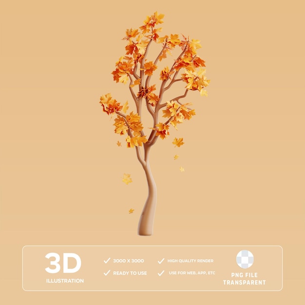 Ilustração 3D da árvore de bordo PSD