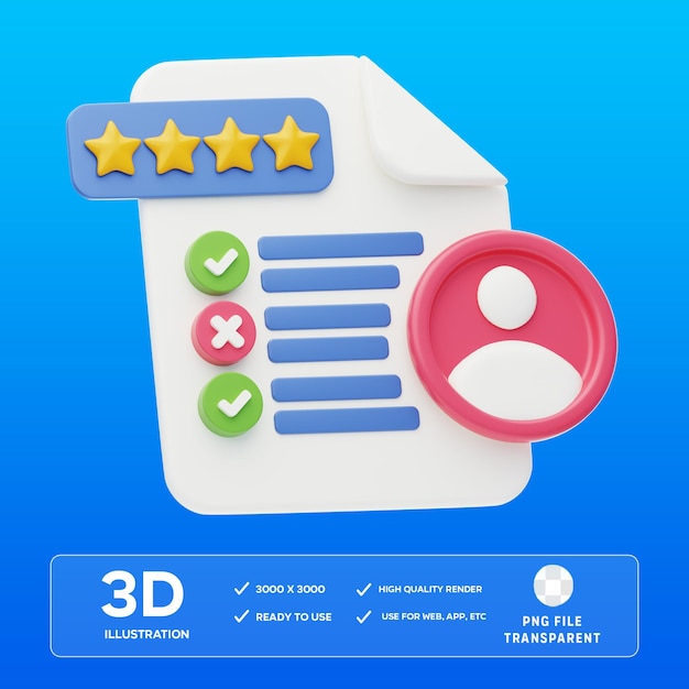 Ilustração 3D da avaliação do PSD