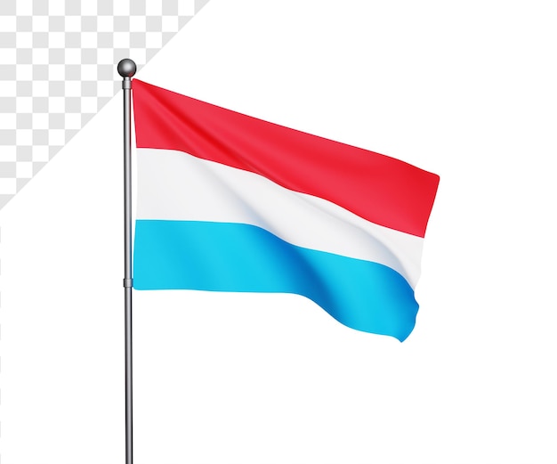 Ilustração 3D da bandeira do luxemburgo