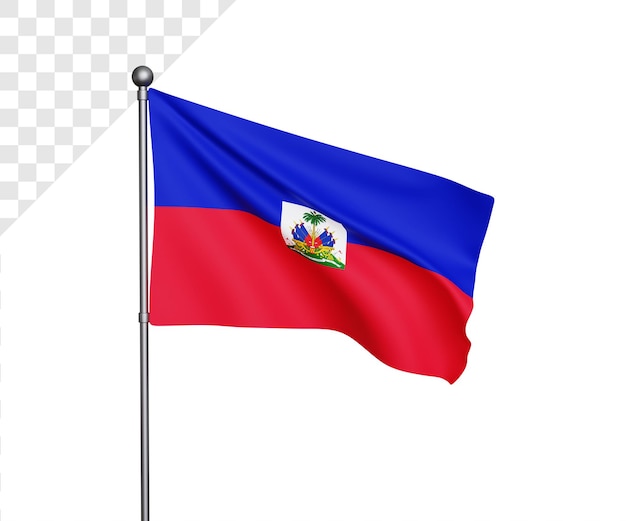 Ilustração 3D da bandeira haiti