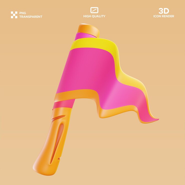 PSD ilustração 3d da bandeira psd