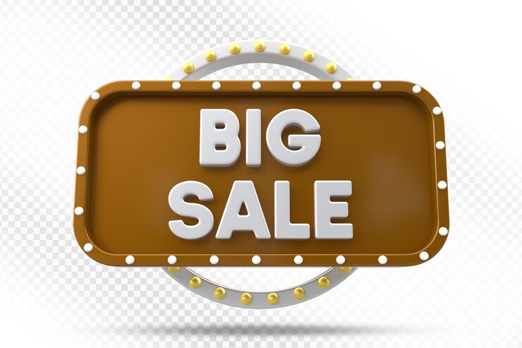 PSD ilustração 3d da big sale label