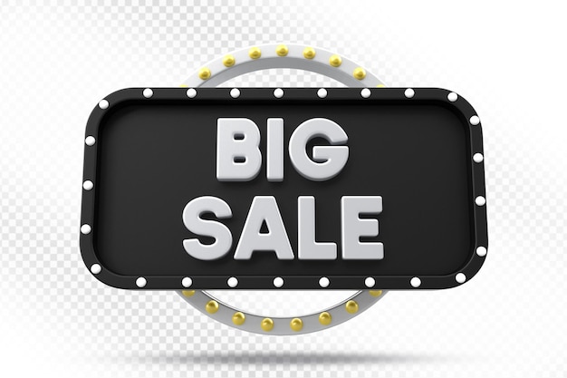 Ilustração 3D da Big Sale Label