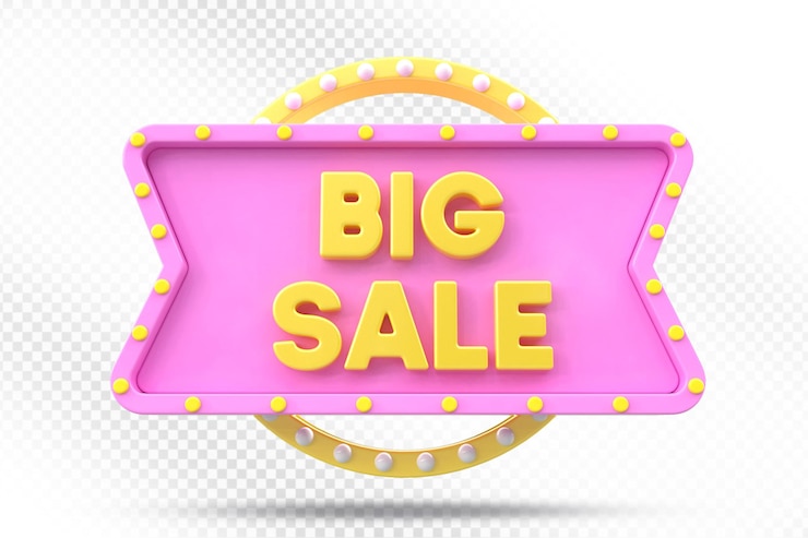 PSD ilustração 3d da big sale label