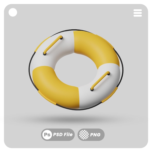 Ilustração 3D da bóia de natação