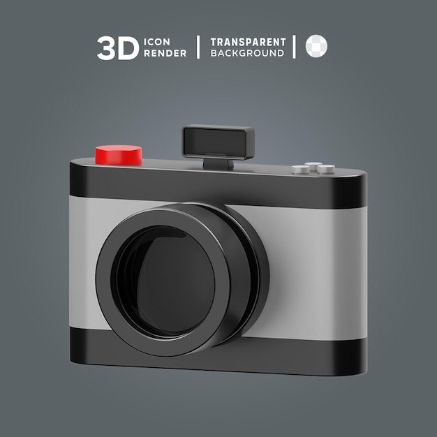 PSD ilustração 3d da câmara fotográfica psd