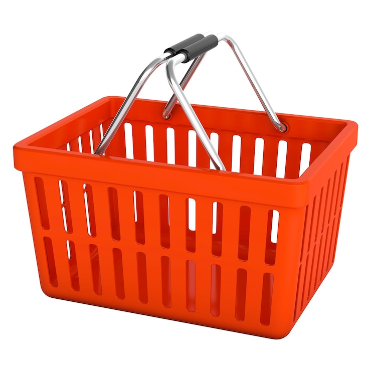 PSD ilustração 3d da cesta de compras isolada em fundo transparente