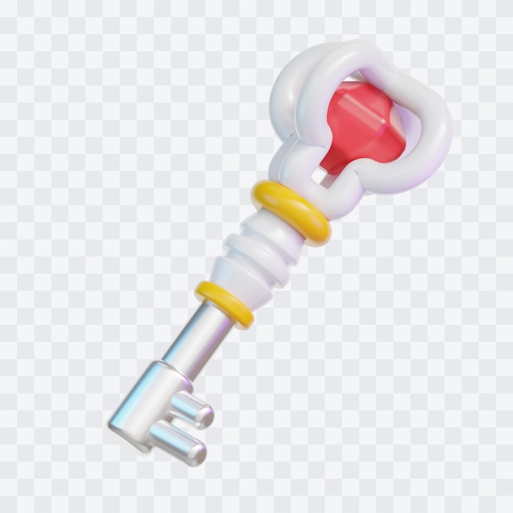 PSD ilustração 3d da chave