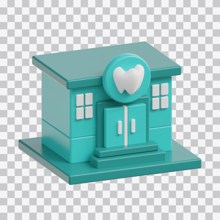 PSD ilustração 3d da clínica dentária