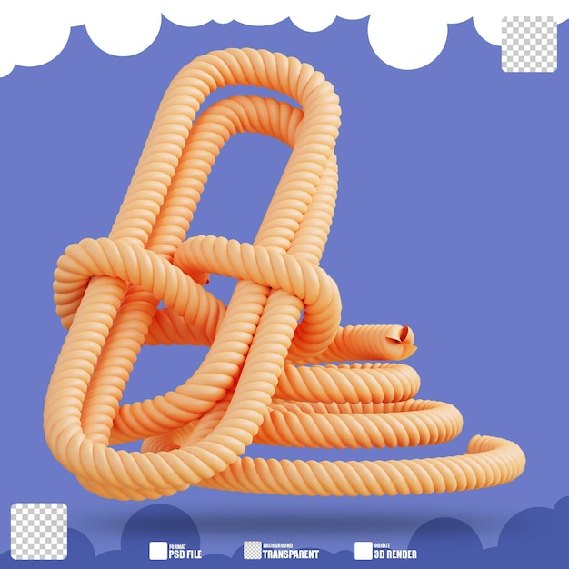 PSD ilustração 3d da corda 3