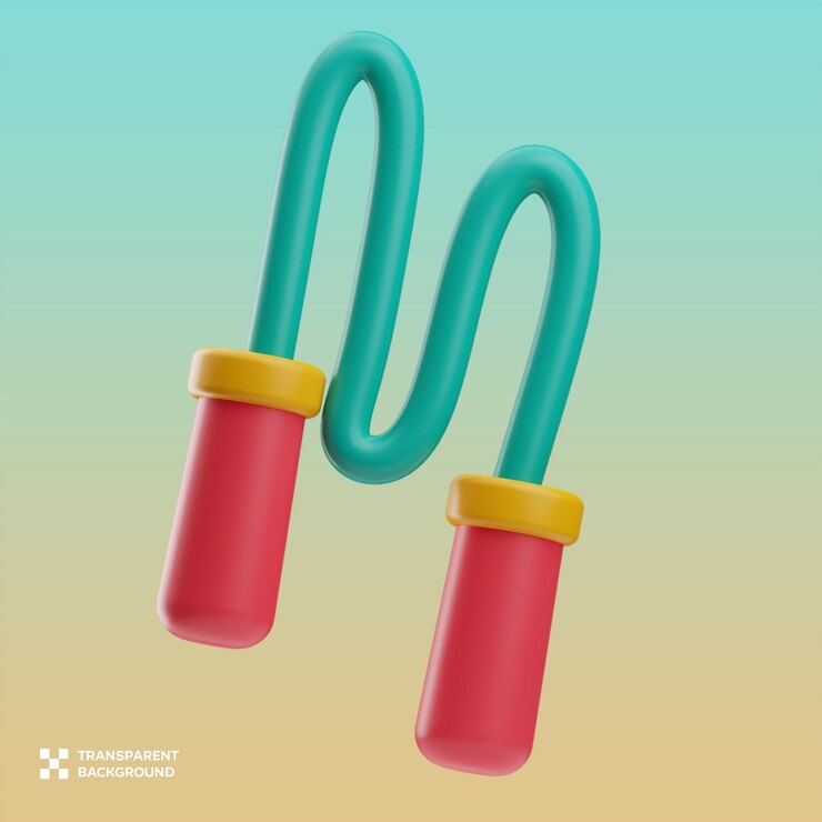 PSD ilustração 3d da corda de salto psd
