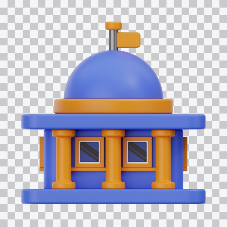 PSD ilustração 3d da embaixada