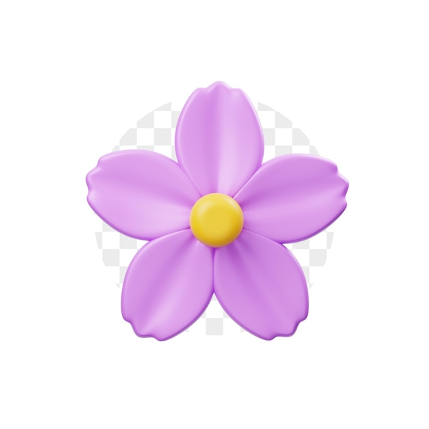 Ilustração 3D da Flor de Lila