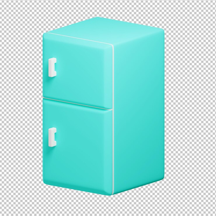 PSD ilustração 3d da geladeira