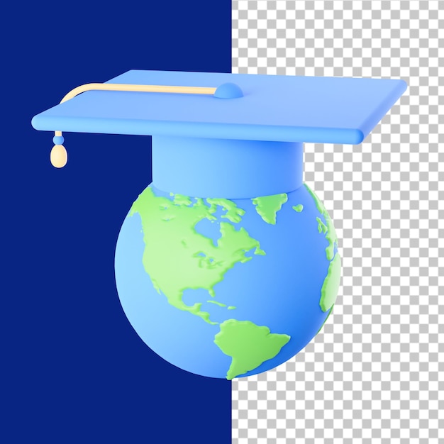 PSD ilustração 3d da graduação da terra