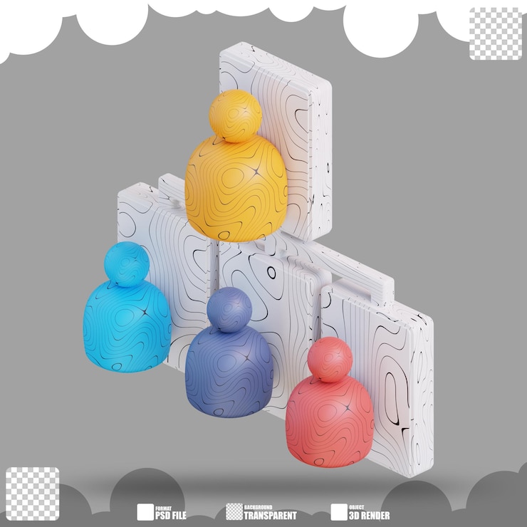 PSD ilustração 3d da hierarquia de negócios 2