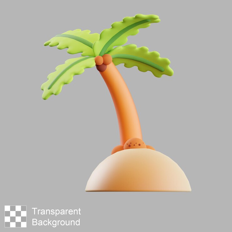 Ilustração 3D da Ilha