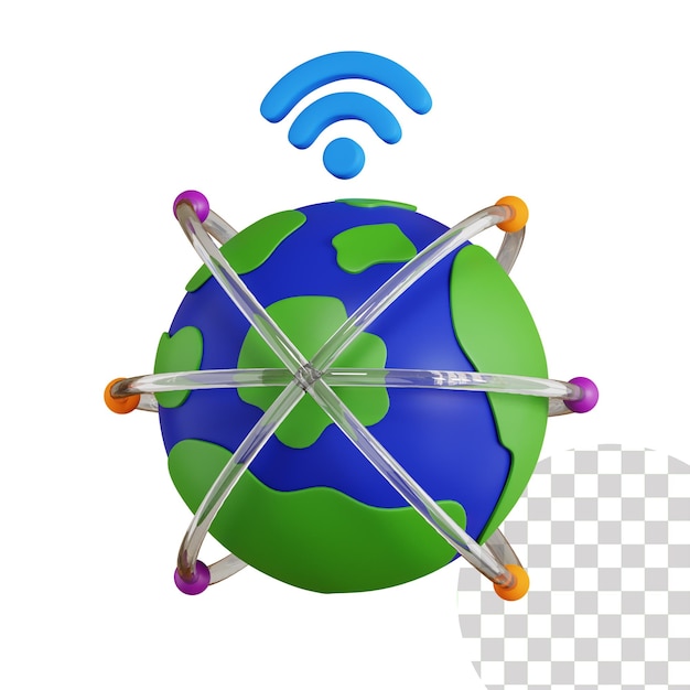 Ilustração 3D da Internet mundial