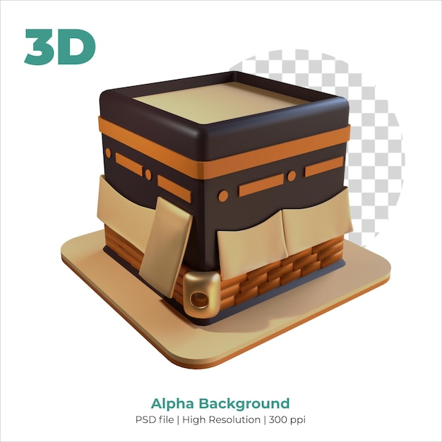 PSD ilustração 3d da ka'bah