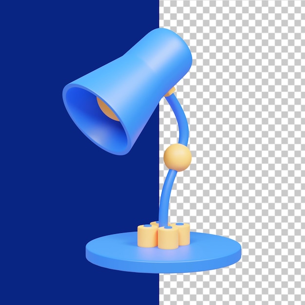 Ilustração 3D da lâmpada de estudo