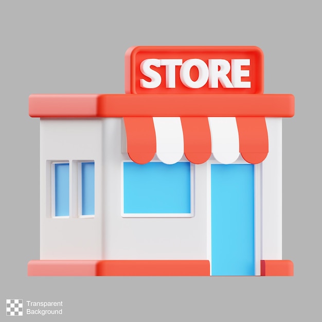 Ilustração 3D da loja