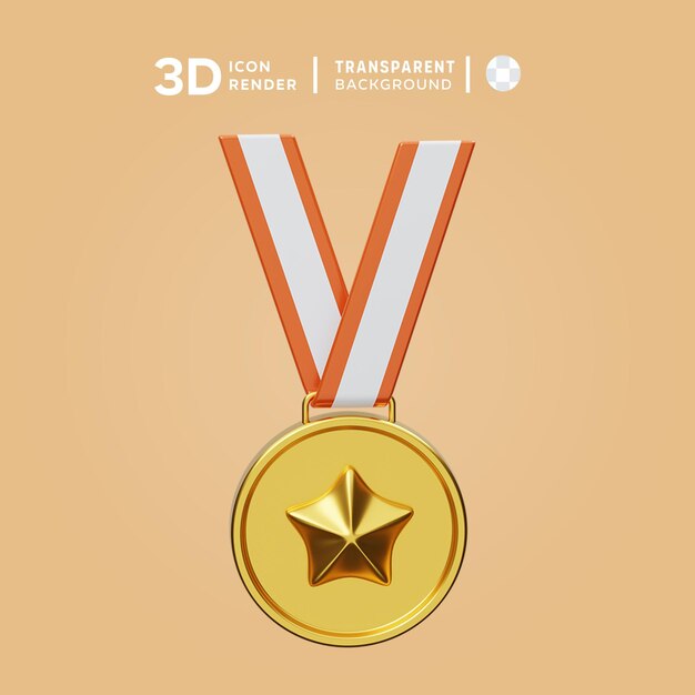 PSD ilustração 3d da medalha psd