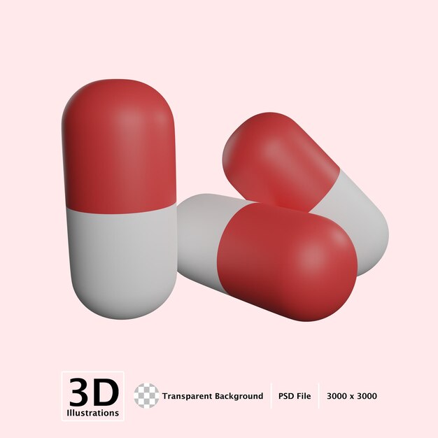 PSD ilustração 3d da medicina da cápsula