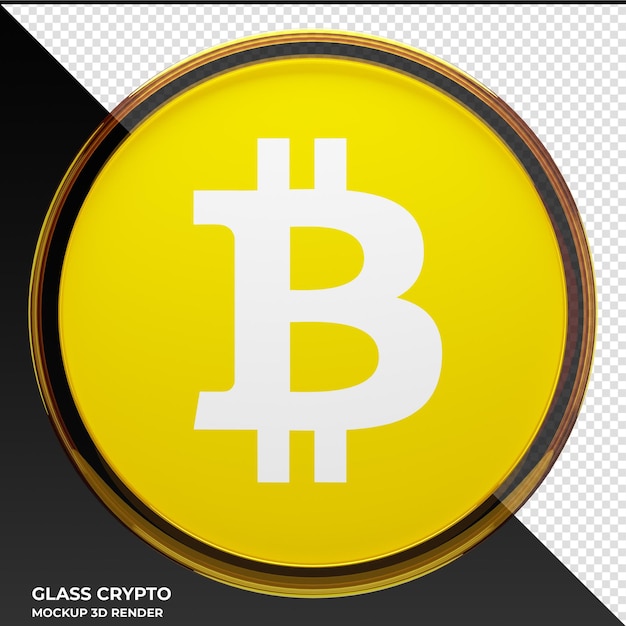 PSD ilustração 3d da moeda criptografada de vidro bitcoin sv bsv