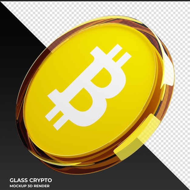 Ilustração 3D da moeda criptografada de vidro Bitcoin SV BSV