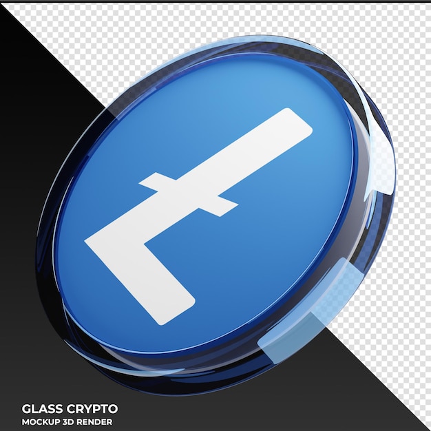 Ilustração 3D da moeda criptográfica de vidro Litecoin LTC